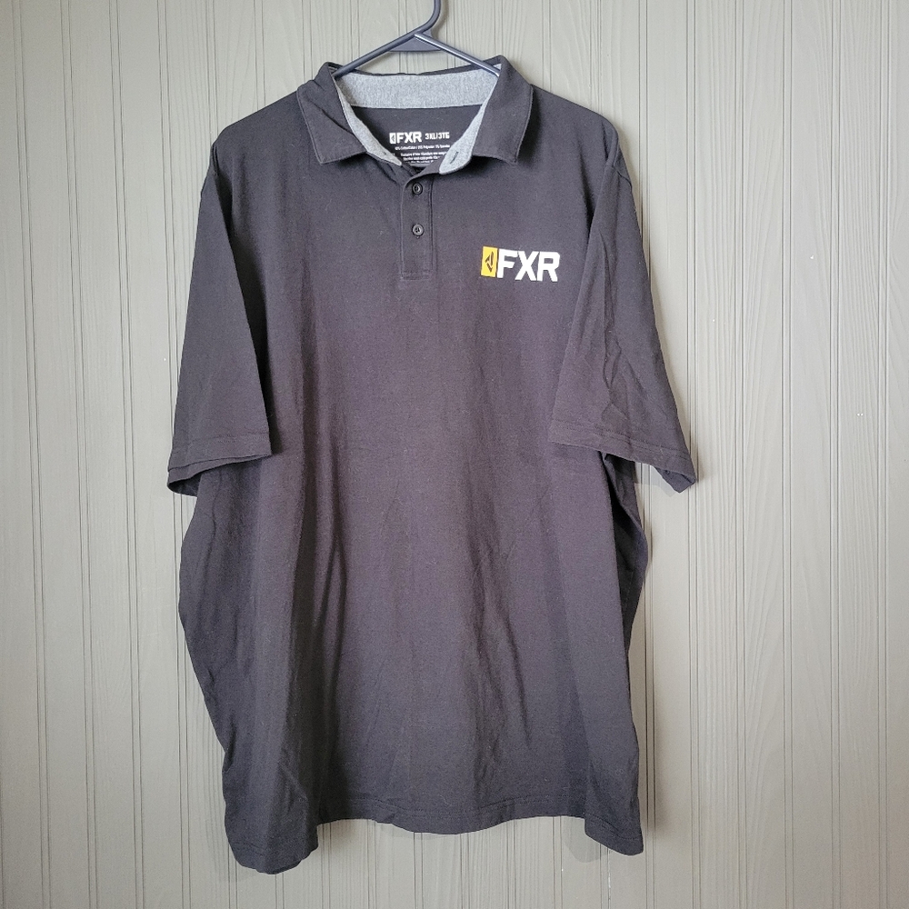 FXR Evo Tech Polo Shirt Short Sleeve Moisture Wicking Black Men's 3XL